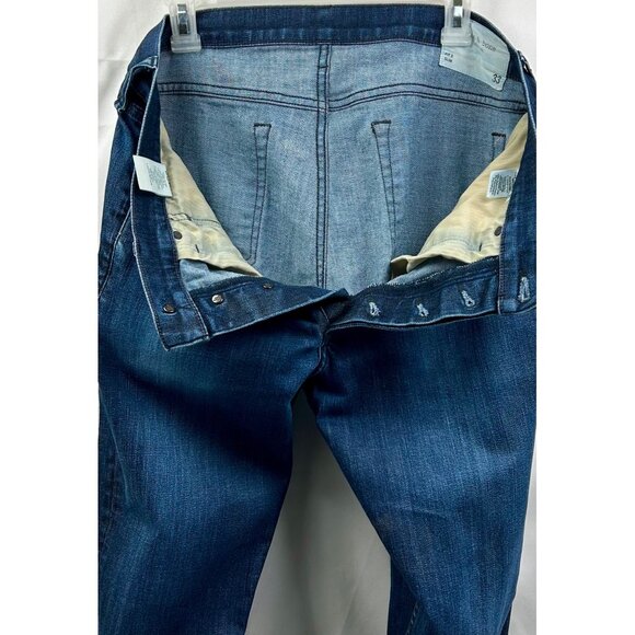 Rag & Bone New York Men's Slim Fit 2 Jeans Size 33 Denim Tonal Rinse Cotton Blen - Picture 6 of 7